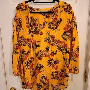 Floral Yellow Women's Top